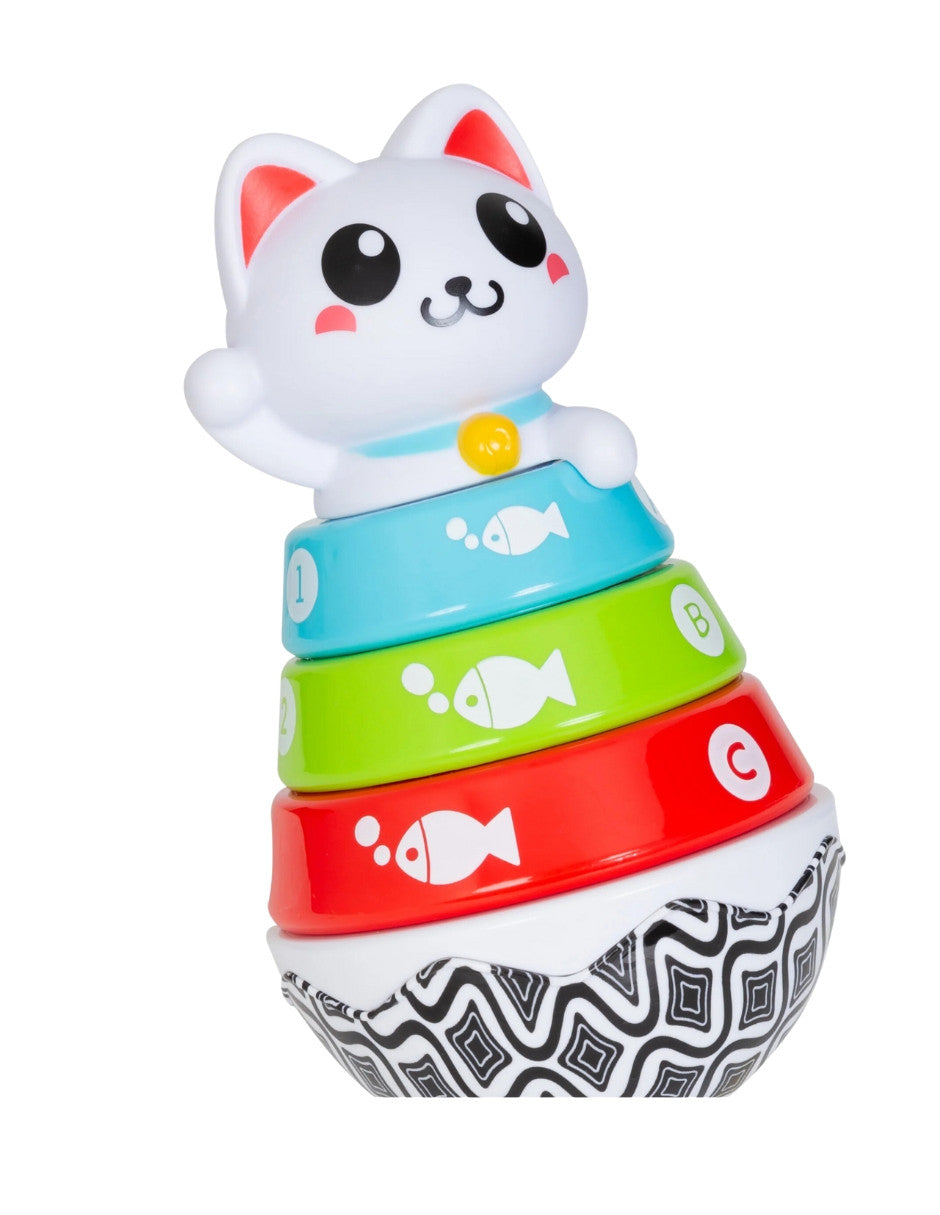 BabyTrend® Smart Steps® Stack-a-Cat | Juguete de Gato de aros y anillos apilables | Juguetes de estimulación, educativos y didácticos para preescolares.