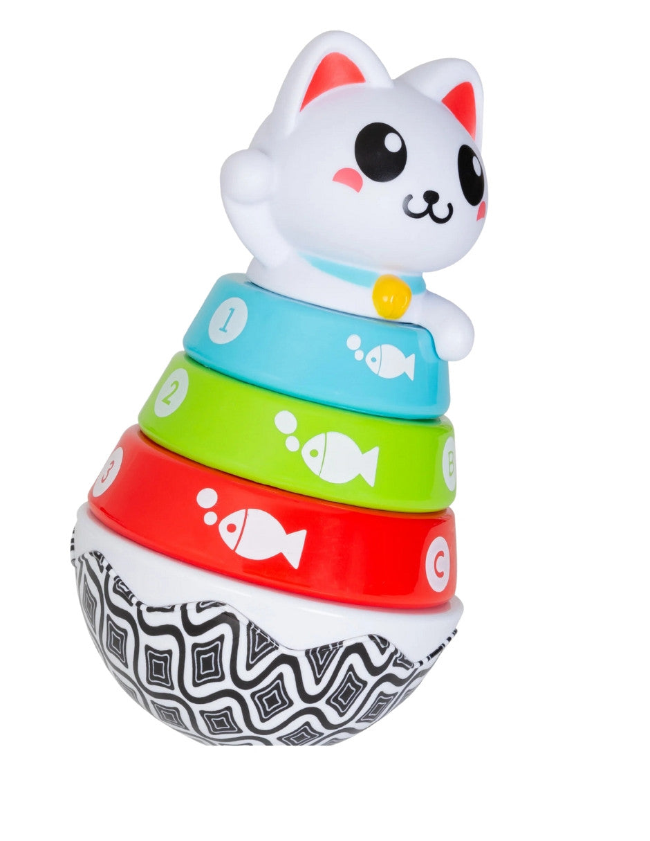 BabyTrend® Smart Steps® Stack-a-Cat | Juguete de Gato de aros y anillos apilables | Juguetes de estimulación, educativos y didácticos para preescolares.