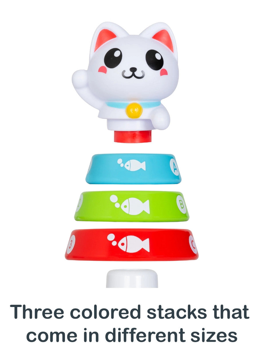 BabyTrend® Smart Steps® Stack-a-Cat | Juguete de Gato de aros y anillos apilables | Juguetes de estimulación, educativos y didácticos para preescolares.