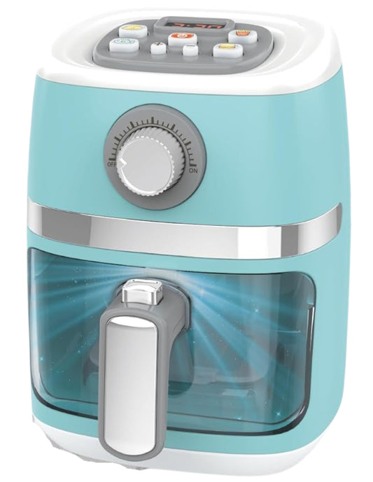 PINGÜE® Role Play | Set a escala de Air Fryer eléctrica estilo Trendy | Color Azul Pastel | Juguetes Niños yNiñas
