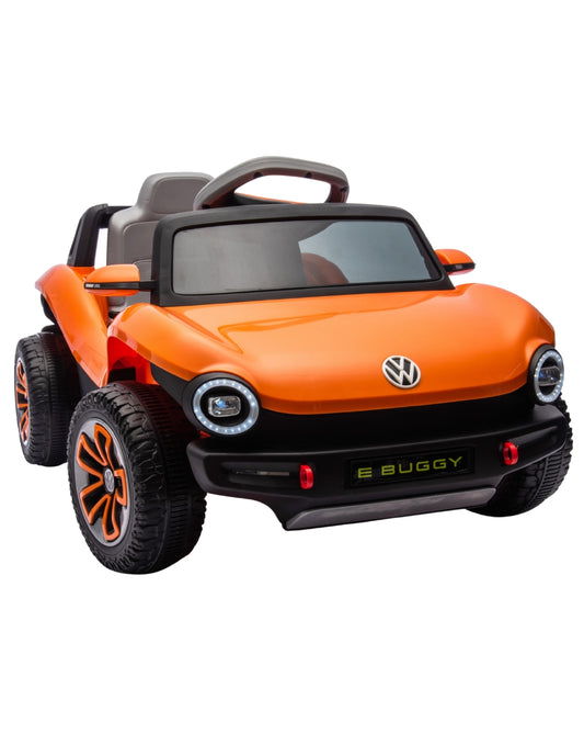PINGÜE® Montable Eléctrico Niños Volkswagen® E Buggy®  Licencia Oficial | Control Remoto 2.4 GHz | Batería 12V 4.5AH |8 Km/h | 2 Motores 25W |Luces LED, Música, Radio| ORANGE
