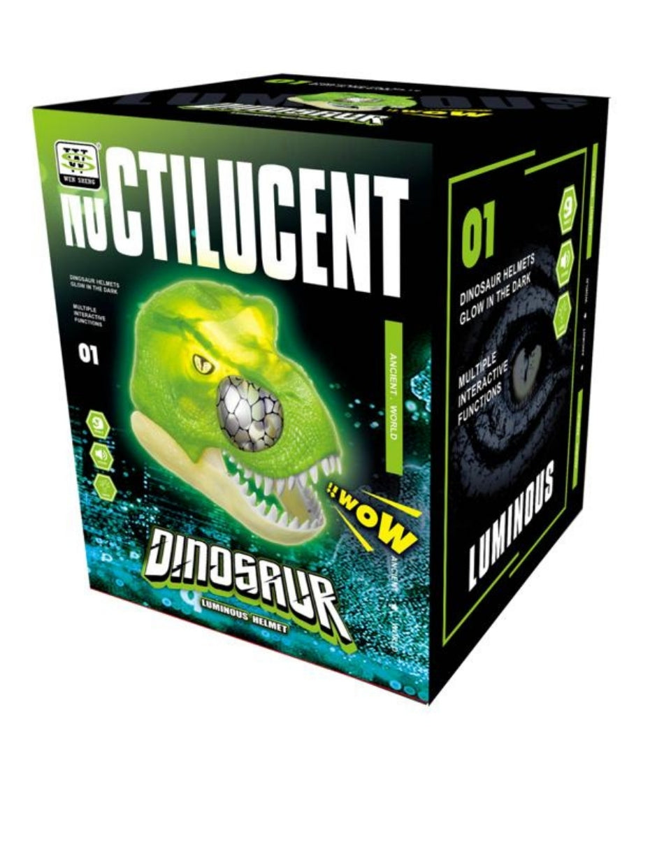 PINGÜE® Dino Jurassic World | Máscara Dinosaurio T-Rex Fluorescente | Juguete de Disfraces para Niños | Juguetes Niños y Niñas | Roleplay