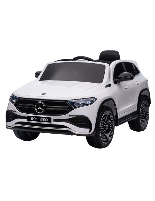 PINGÜE® Montable Eléctrico para Niños| Mercedes-Benz® EQA 250 Licencia Oficial | Control Remoto 2.4Ghz | Batería 12V 4.5AH | USB Música Radio Luz LED | 2 Motor 25W | WHITE