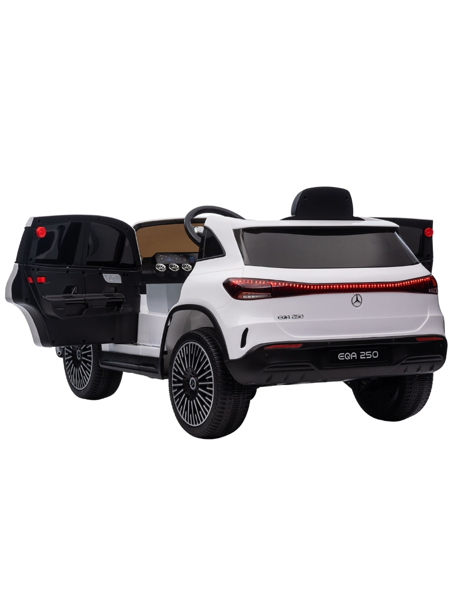 PINGÜE® Montable Eléctrico para Niños| Mercedes-Benz® EQA 250 Licencia Oficial | Control Remoto 2.4Ghz | Batería 12V 4.5AH | USB Música Radio Luz LED | 2 Motor 25W | WHITE