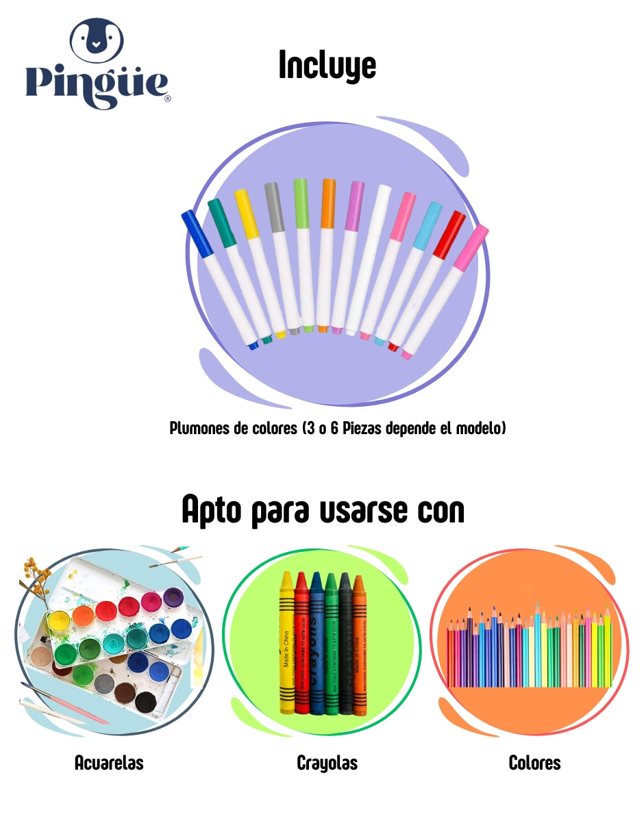 PINGÜE® DIY Doodle | Botarga Pullover Dinosaurio 37x82x79 | Armable para Niños | Apto para Pintar | Incluye 6 Marcadores de Colores | Uso Interior y Exterior | Amigable al Medio Ambiente | Juguetes Niños y Niñas | Juguete Educativo
