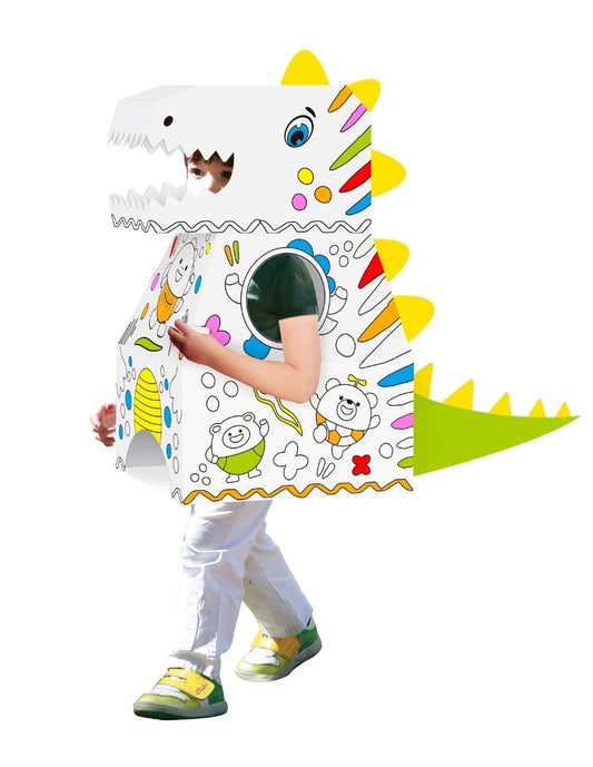 PINGÜE® DIY Doodle | Botarga Pullover Dinosaurio 37x82x79 | Armable para Niños | Apto para Pintar | Incluye 6 Marcadores de Colores | Uso Interior y Exterior | Amigable al Medio Ambiente | Juguetes Niños y Niñas | Juguete Educativo