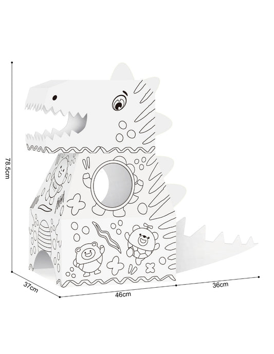PINGÜE® DIY Doodle | Botarga Pullover Dinosaurio 37x82x79 | Armable para Niños | Apto para Pintar | Incluye 6 Marcadores de Colores | Uso Interior y Exterior | Amigable al Medio Ambiente | Juguetes Niños y Niñas | Juguete Educativo