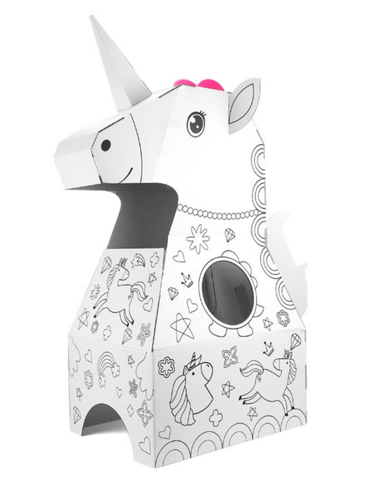 PINGÜE® DIY Doodle | Botarga Pullover Unicornio 37x46x98 | Armable para Niños | Apto para Pintar | Incluye 6 Marcadores de Colores | Uso Interior y Exterior | Amigable al Medio Ambiente | Juguetes Niños y Niñas | Juguete Educativo
