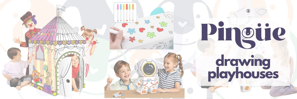 PINGÜE DYI Doodle - Cartón y Papel Playhouses