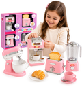 PINGÜE® Role Play | Paquete de 4 Piezas de Accesorios de Cocina Estilo Trendy, Color Rosa Pastel