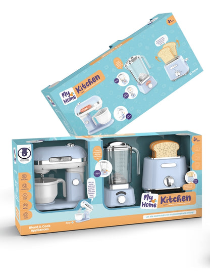 PINGÜE® Role Play | Paquete de 3 piezas de accesorios de cocina estilo Trendy | Color Azul Pastel | Juguetes Niños y Niñas