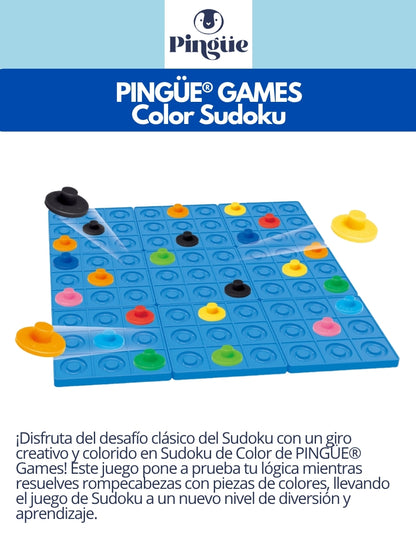 PINGÜE® Games STEM | Juego de Mesa Sudoku de Color, Desafío Lógico y Creativo | Juegos de Mesa para toda la Familia