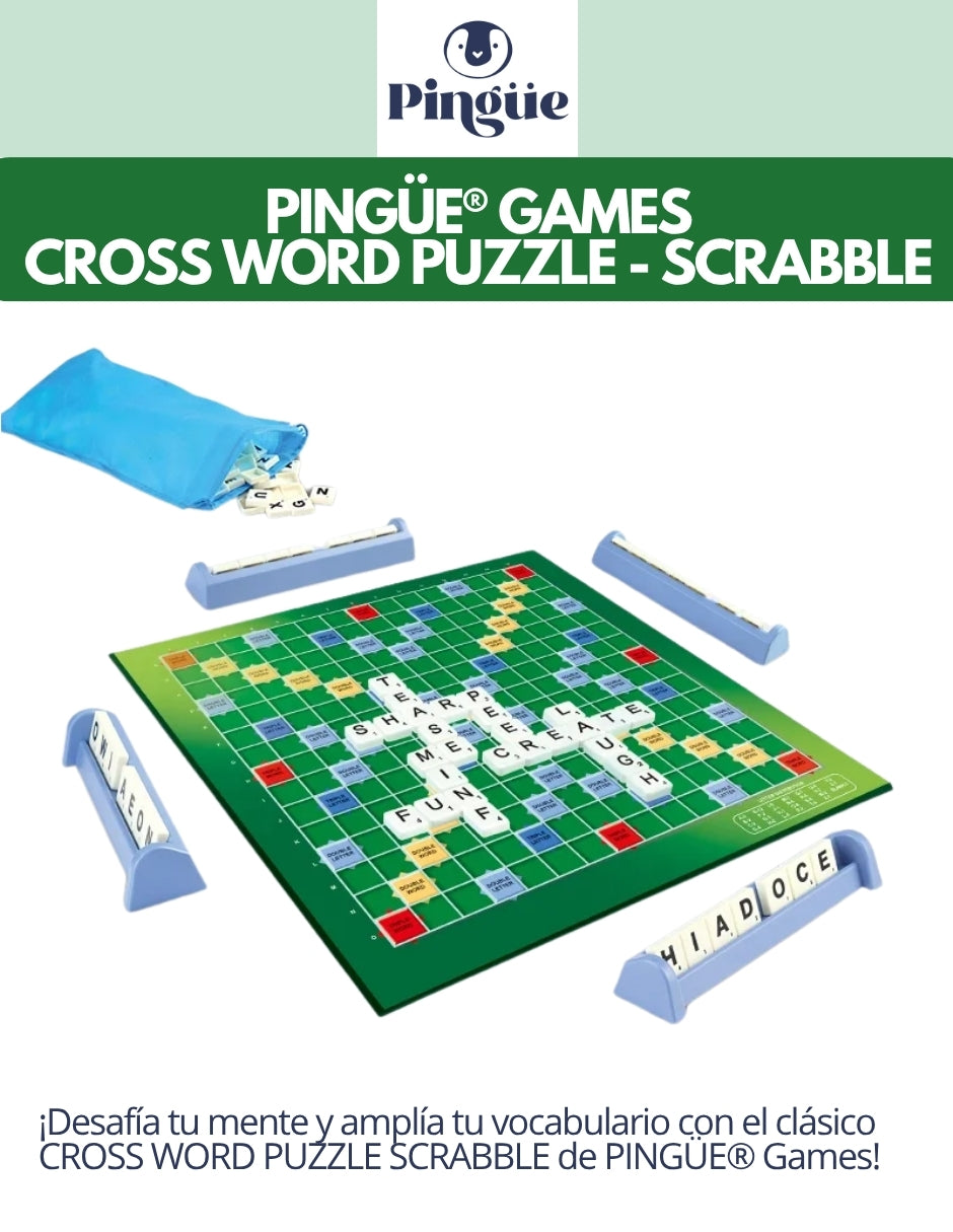 PINGÜE® Games STEM | Juego de Palabras Crossword SCRABBLE | Puzzle Game | Juegos de Mesa para toda la Familia