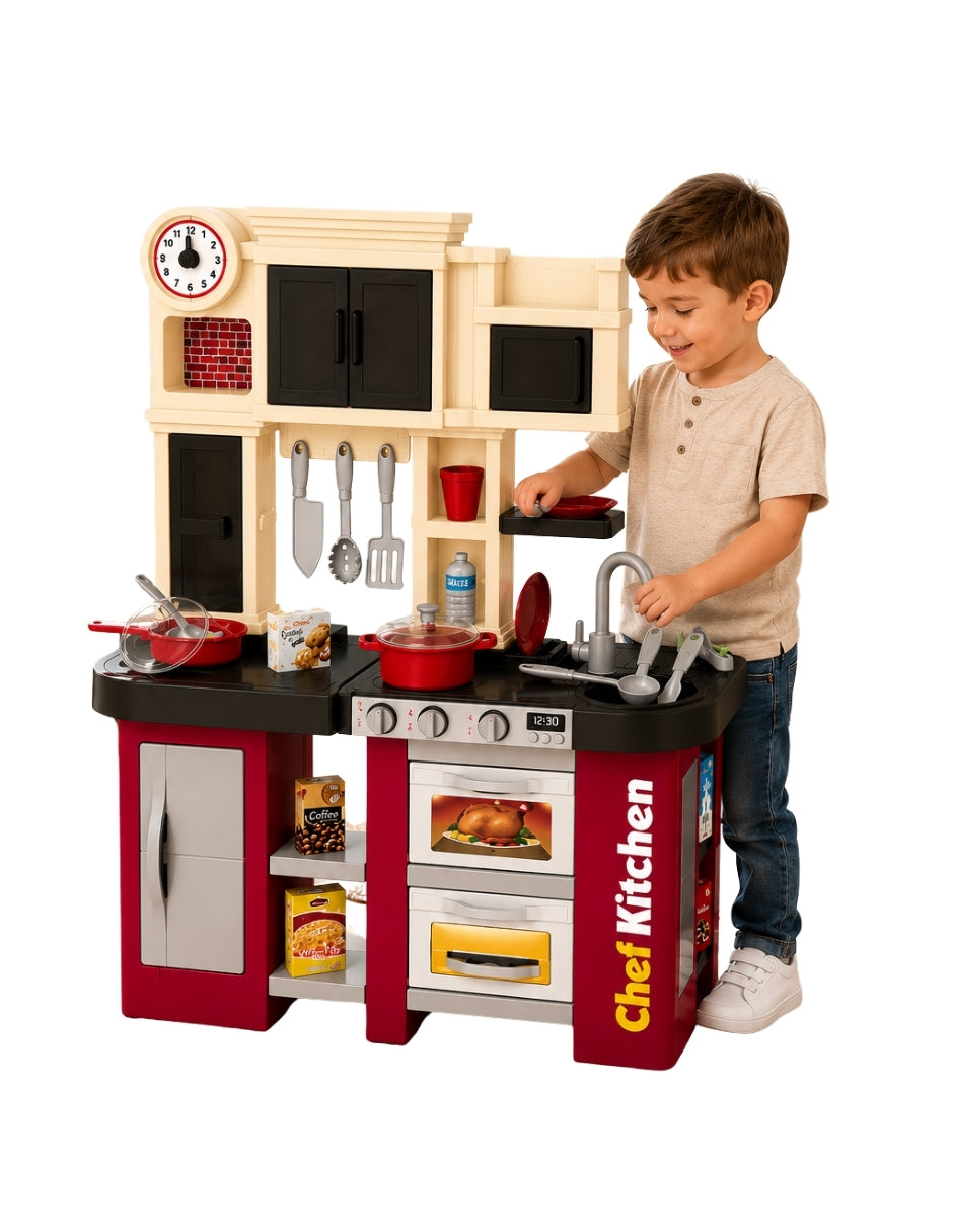 PINGÜE® Role Play Cocina Infantil Mini Chef 58 Piezas con Luces y Sonidos
