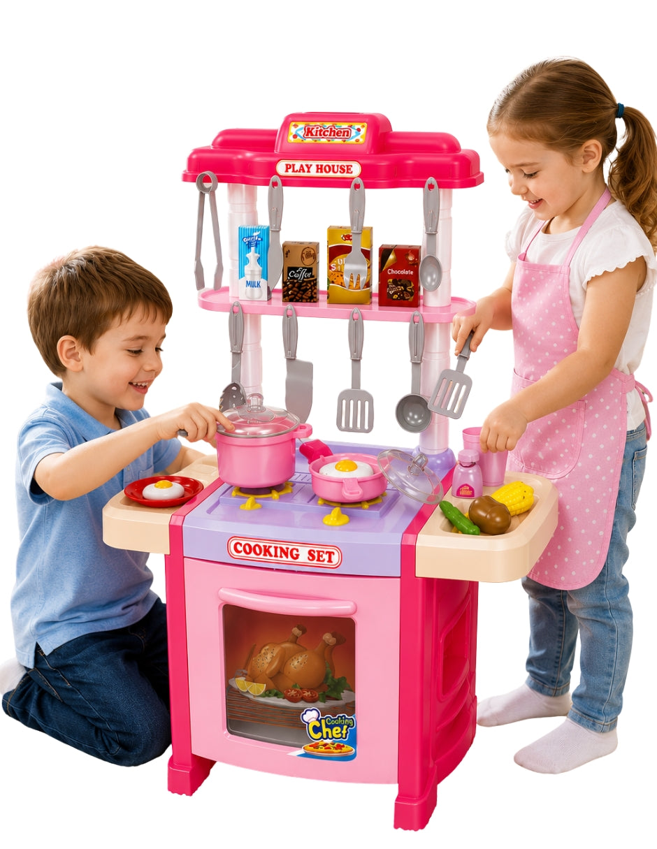 PINGÜE® Role Play Cocina Infantil Mini Chef 42 Piezas con Luces y Sonidos