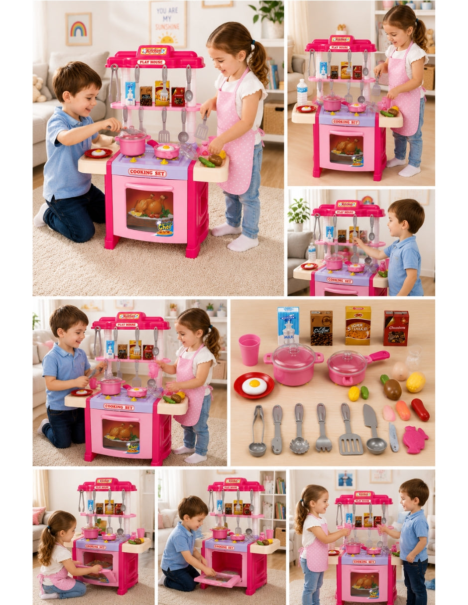 PINGÜE® Role Play Cocina Infantil Mini Chef 42 Piezas con Luces y Sonidos
