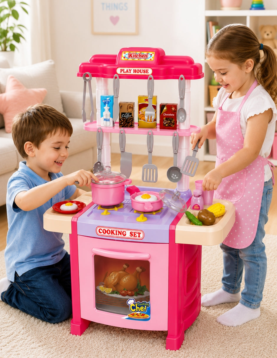 PINGÜE® Role Play Cocina Infantil Mini Chef 42 Piezas con Luces y Sonidos