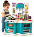 PINGÜE® Role Play Cocina Infantil Mini Chef +98 Piezas Azul Menta con Luces y Sonidos
