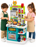 PINGÜE® Role Play Cocina Infantil Mini Chef +93 Piezas Azul Menta con Luces y Sonidos