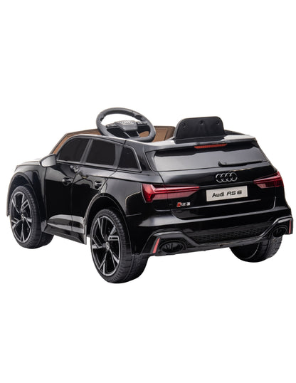PINGÜE® Montable Eléctrico Niños AUDI® Audi RS 6 Licencia Oficial | Control Remoto 2.4 GHz | Batería 12V 4.5AH | 8 Km/h | 2 Motores 390 | Luces LED, Música, Radio| BLACK