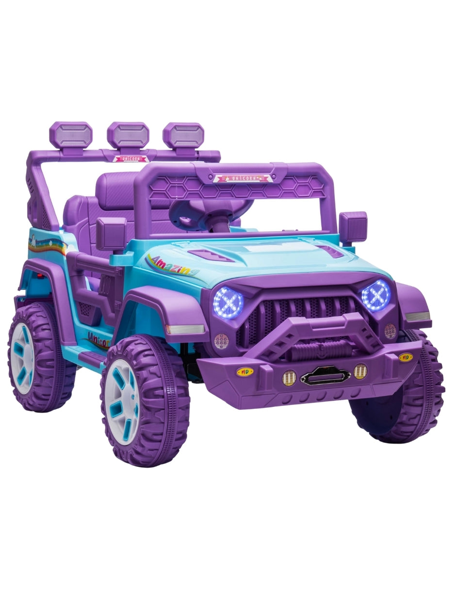 PINGÜE® Montable Eléctrico Niños Jeep Unicornio 12V 7AH | Control Remoto 2.4 GHz | Batería 12V 7AH |8 Km/h | 2 Motores 35W |Luces LED, Música, Radio|