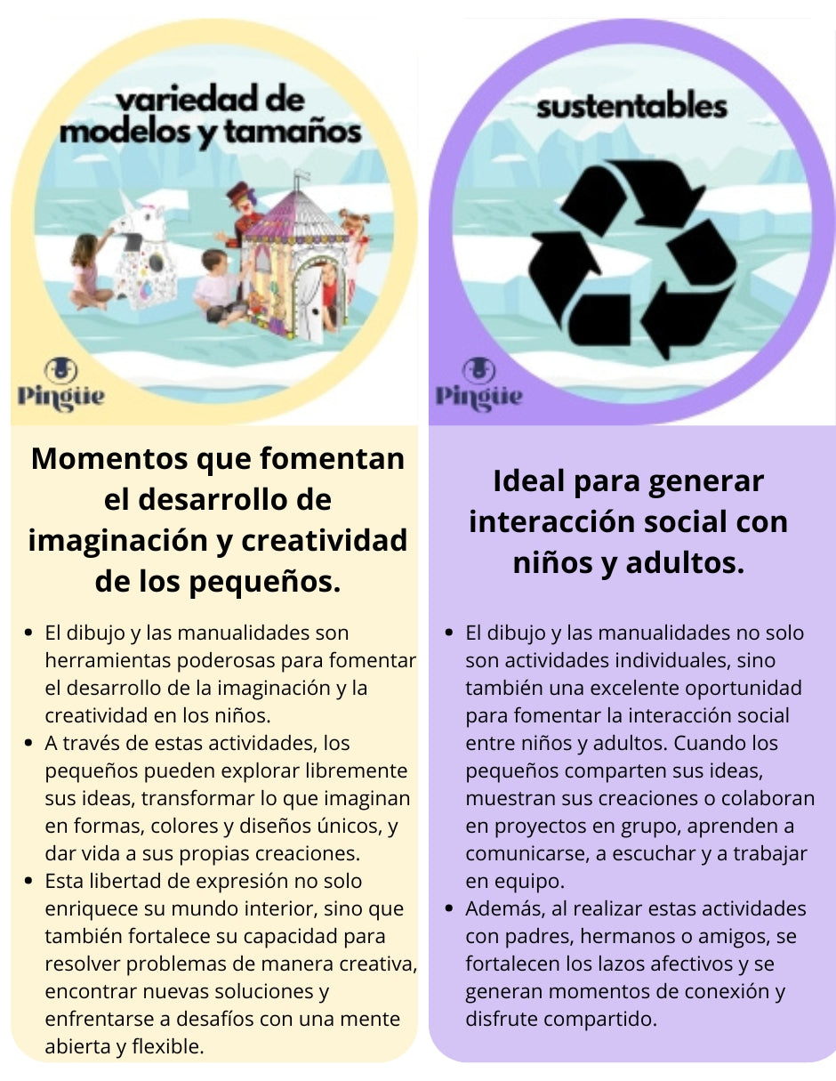 PINGÜE® DIY Doodle | Cohete Espacial 82x76x119 | Cohete de Cartón para Niños | Apto para Pintar | Incluye 6 Marcadores de Colores | Uso Interior y Exterior | Amigable al Medio Ambiente | Juguetes Niños y Niñas | Juguete Educativo