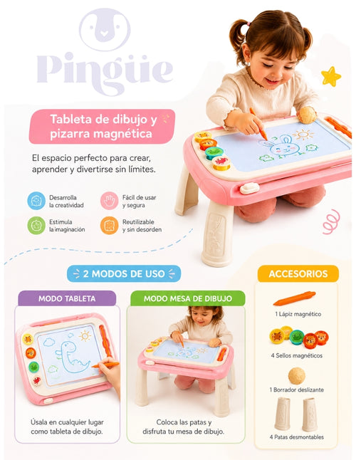 PINGÜE® Bebés Mesa de Dibujo y Actividades Multifuncional