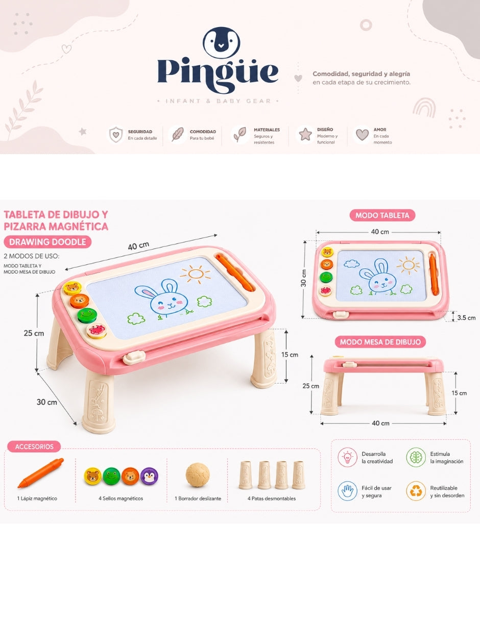 PINGÜE® Bebés Mesa de Dibujo y Actividades Multifuncional