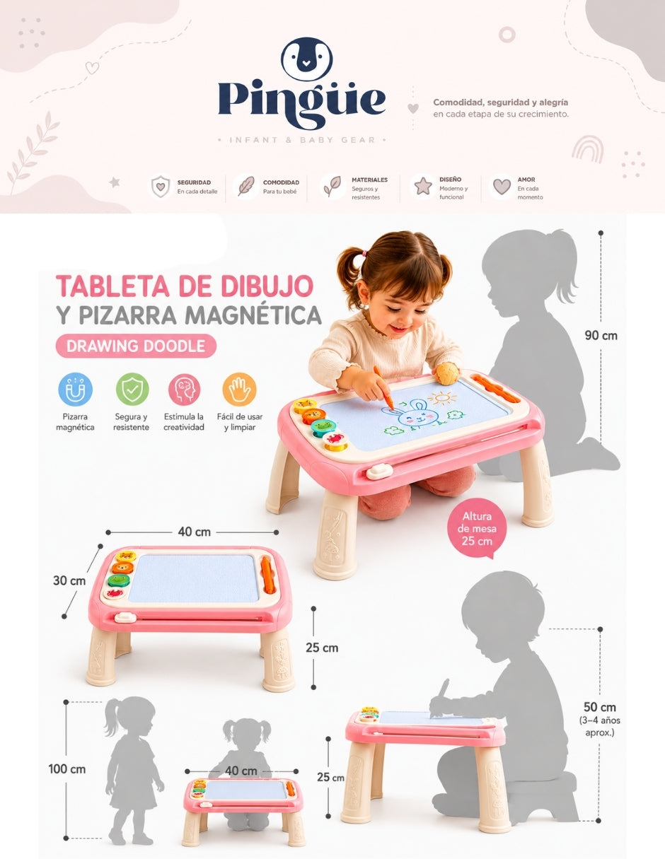 PINGÜE® Bebés Mesa de Dibujo y Actividades Multifuncional