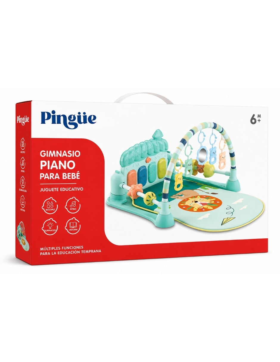 PINGÜE® Bebés | Gimnasio interactivo con tapete musical para bebé | Estimulación temprana con luces, sonidos y pataditas.
