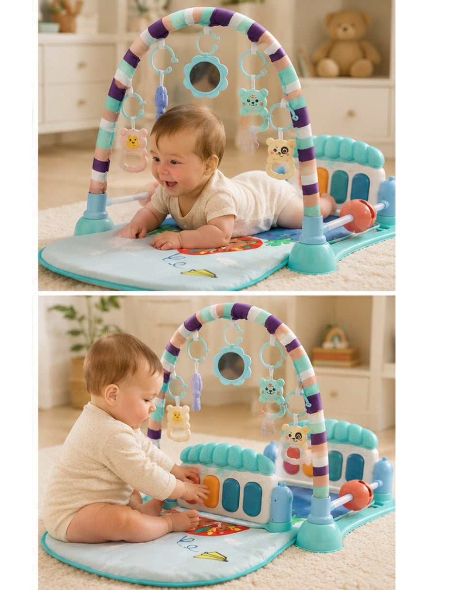 PINGÜE® Bebés | Gimnasio interactivo con tapete musical para bebé | Estimulación temprana con luces, sonidos y pataditas.