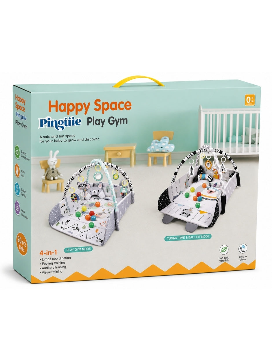 PINGÜE® Bebés Ocean Ball 4 en 1 con Corral, Gimnasio y Alberca de Pelotas