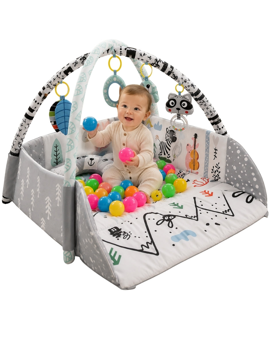 PINGÜE® Bebés Ocean Ball 4 en 1 con Corral, Gimnasio y Alberca de Pelotas