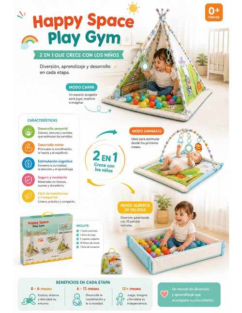 PINGÜE® Bebés Gimnasio con Alberca de Pelotas, Corral y Tapete Acolchado
