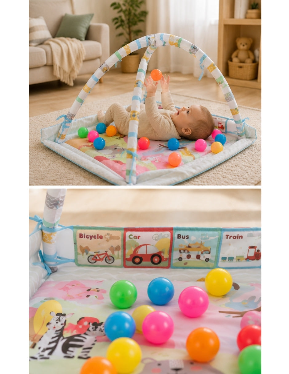 PINGÜE® Bebés Gimnasio con Alberca de Pelotas, Corral y Tapete Acolchado