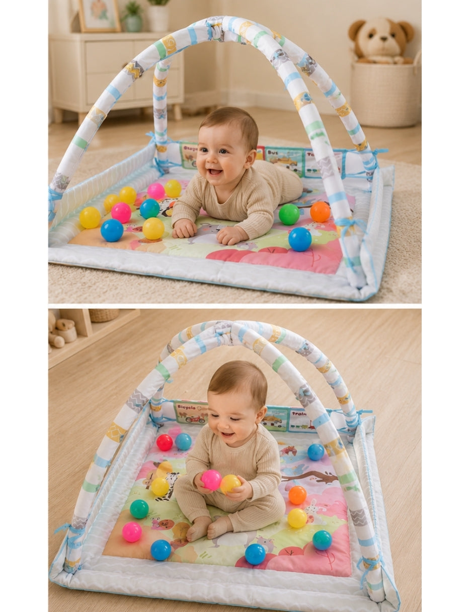 PINGÜE® Bebés Gimnasio con Alberca de Pelotas, Corral y Tapete Acolchado