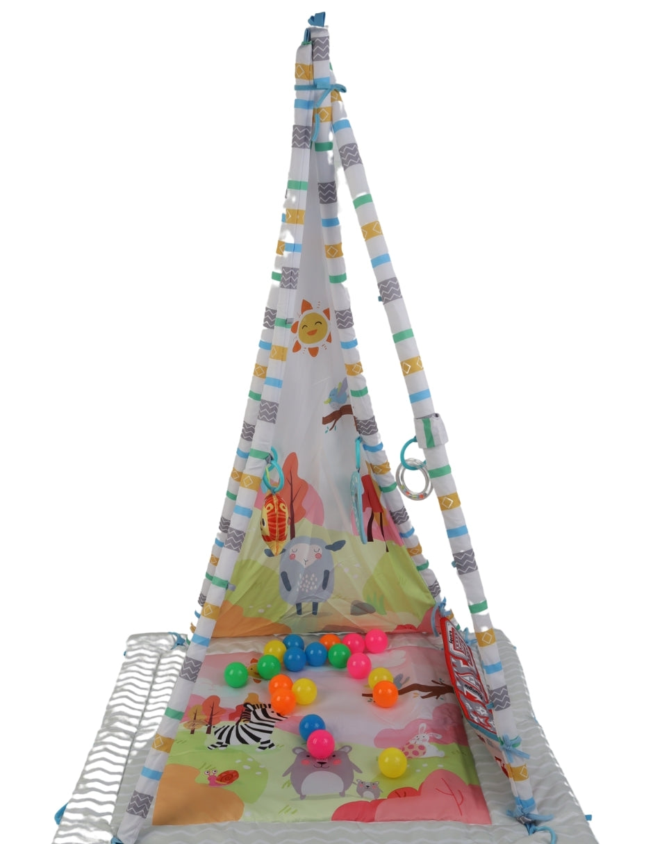 PINGÜE® Bebés | Gimnasio para bebé con alberca de pelotas y corral | Tapete de juegos para estimulación temprana.