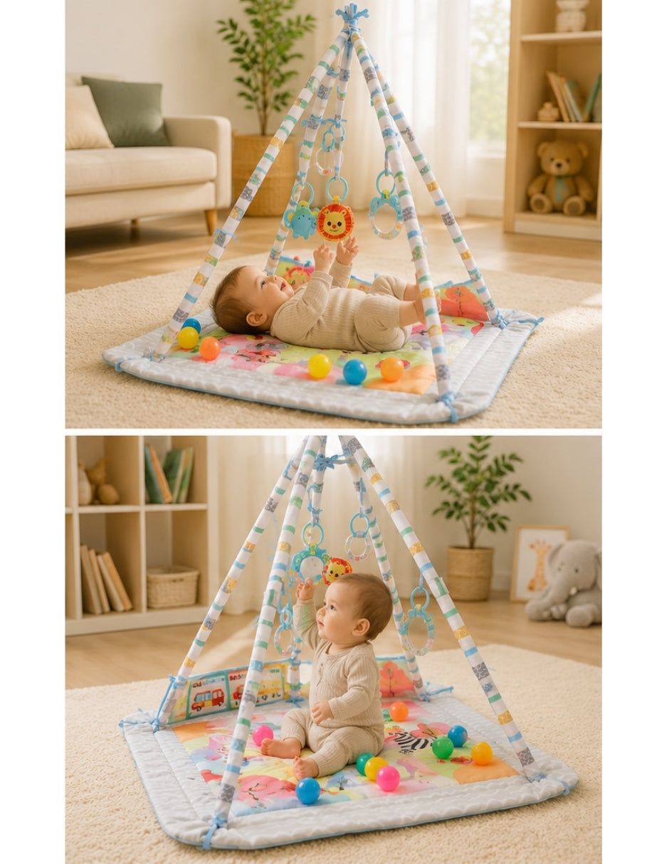 PINGÜE® Bebés Gimnasio con Alberca de Pelotas, Corral y Tapete Acolchado
