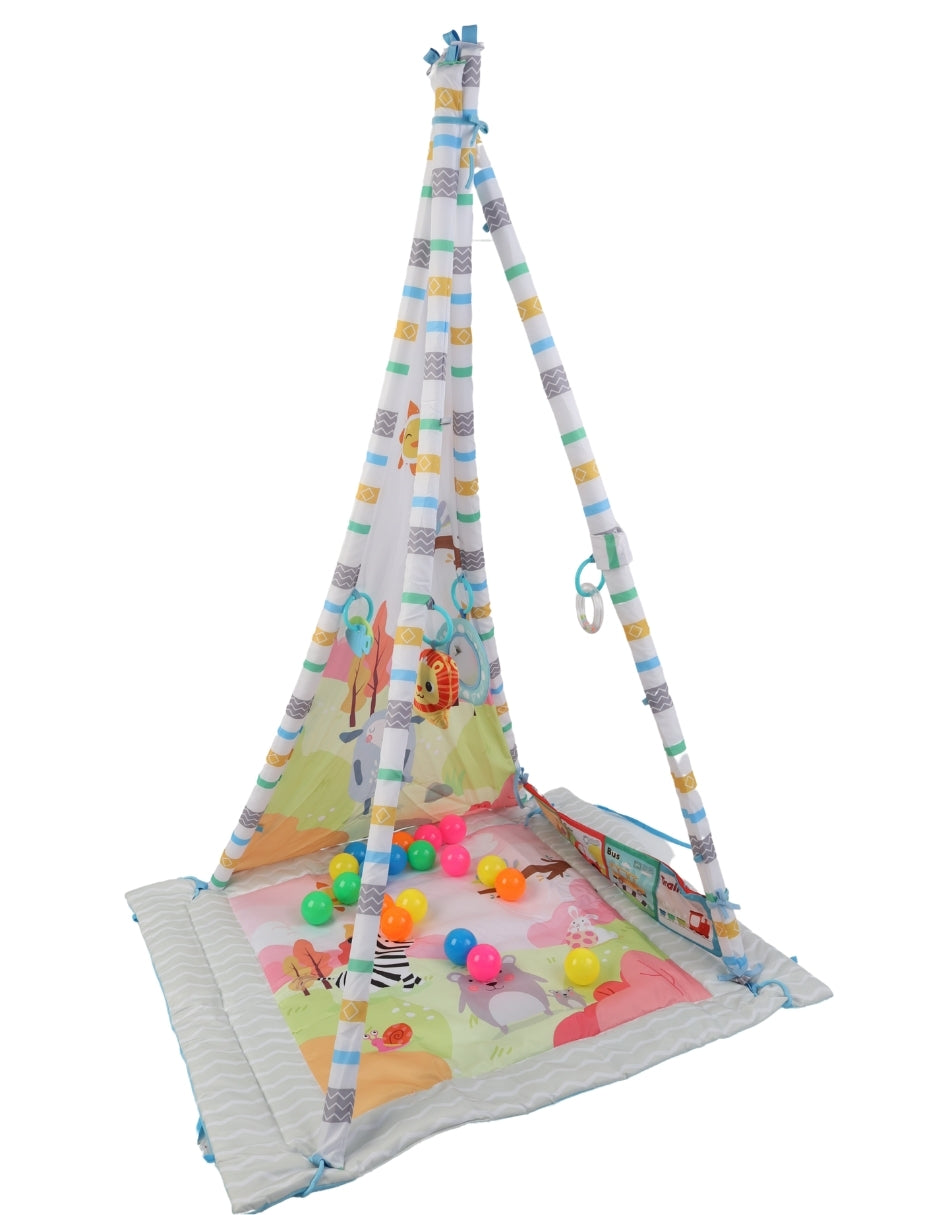 PINGÜE® Bebés | Gimnasio para bebé con alberca de pelotas y corral | Tapete de juegos para estimulación temprana.