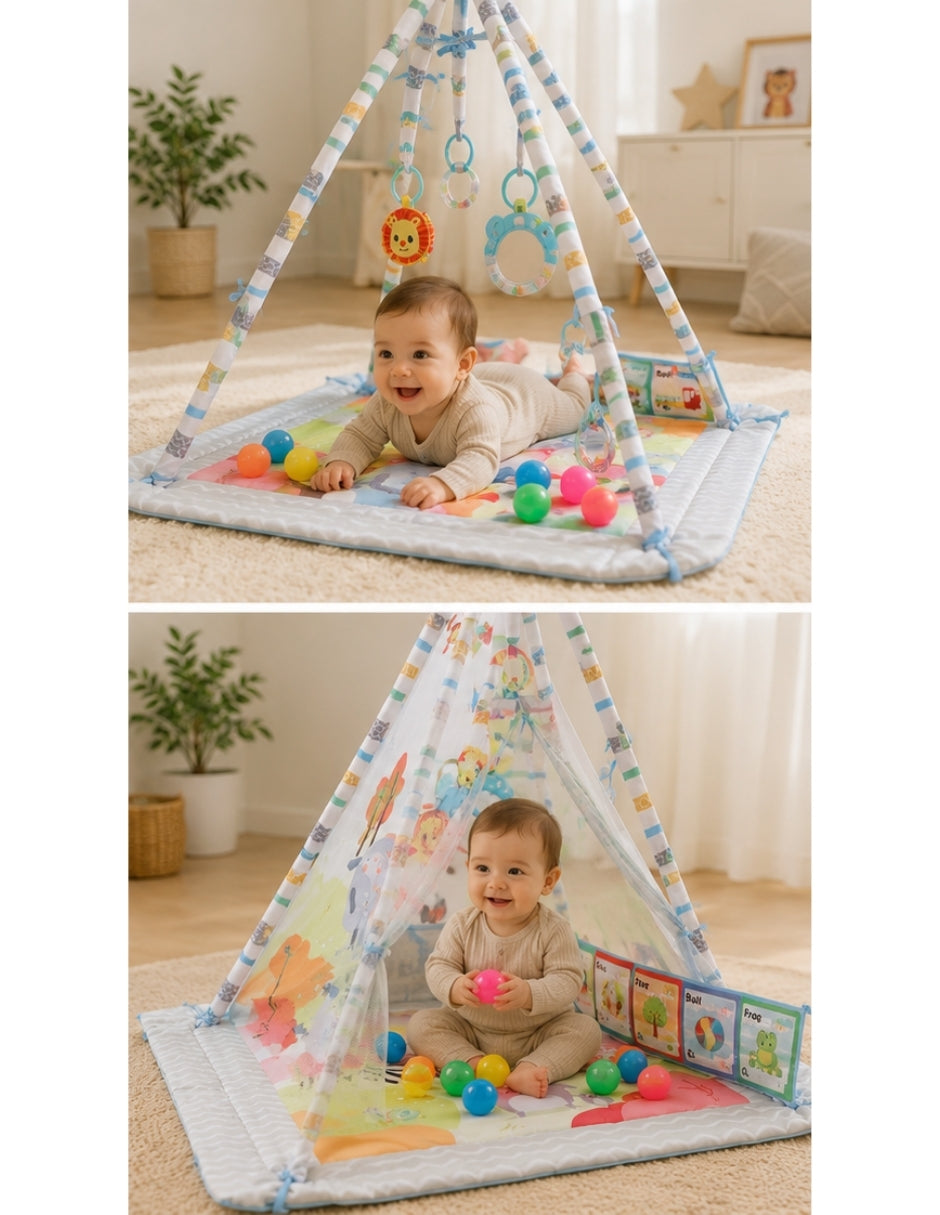 PINGÜE® Bebés Gimnasio con Alberca de Pelotas, Corral y Tapete Acolchado