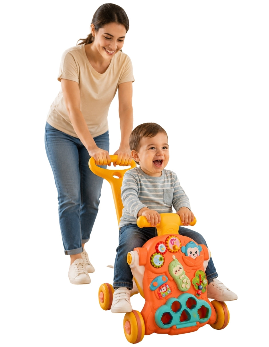 PINGÜE® Bebés Andadera 3 en 1 con Música: Scooter, Andadera y Push Car