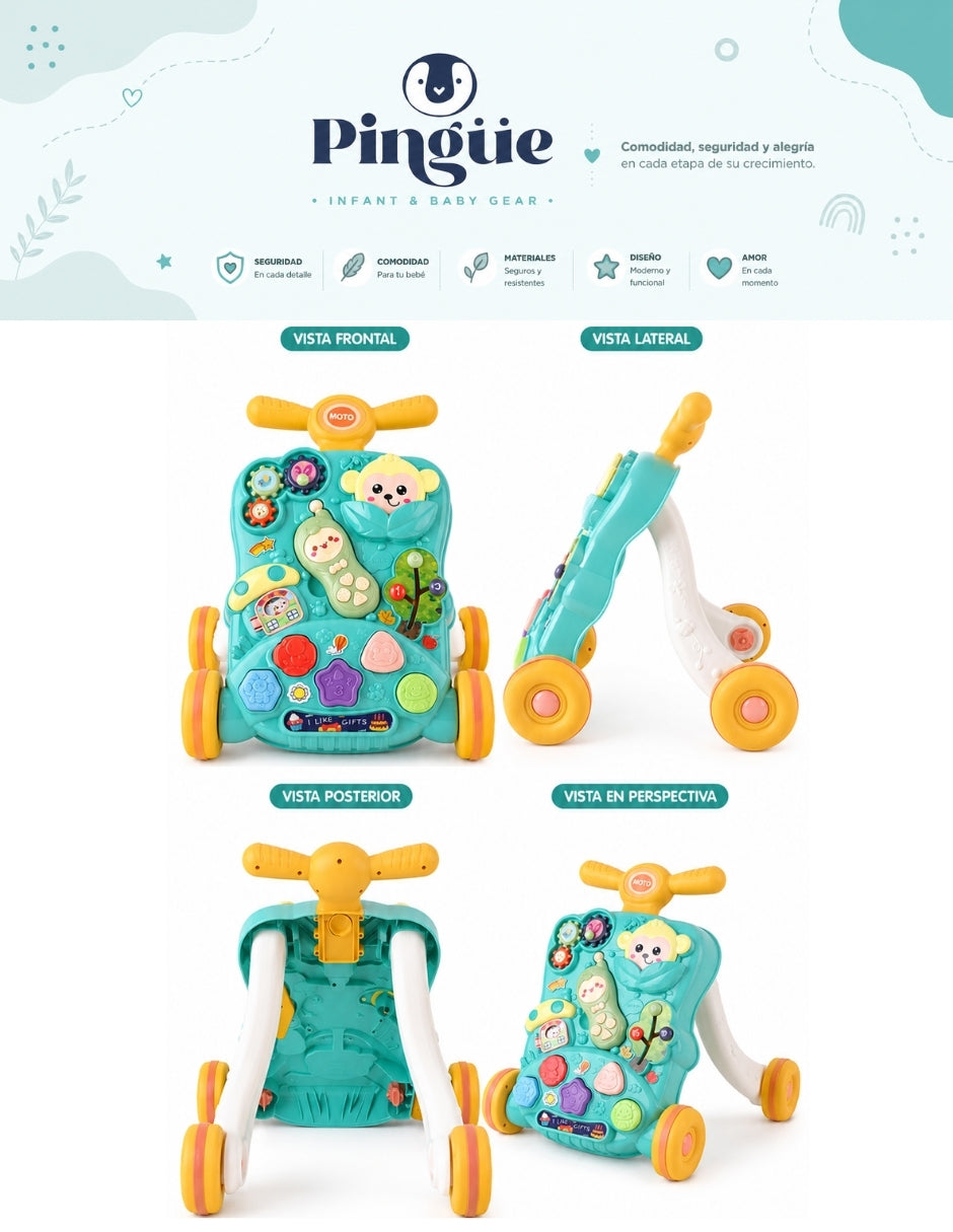 PINGÜE® Bebés Andadera Musical Multifuncional con Luces y Sonidos