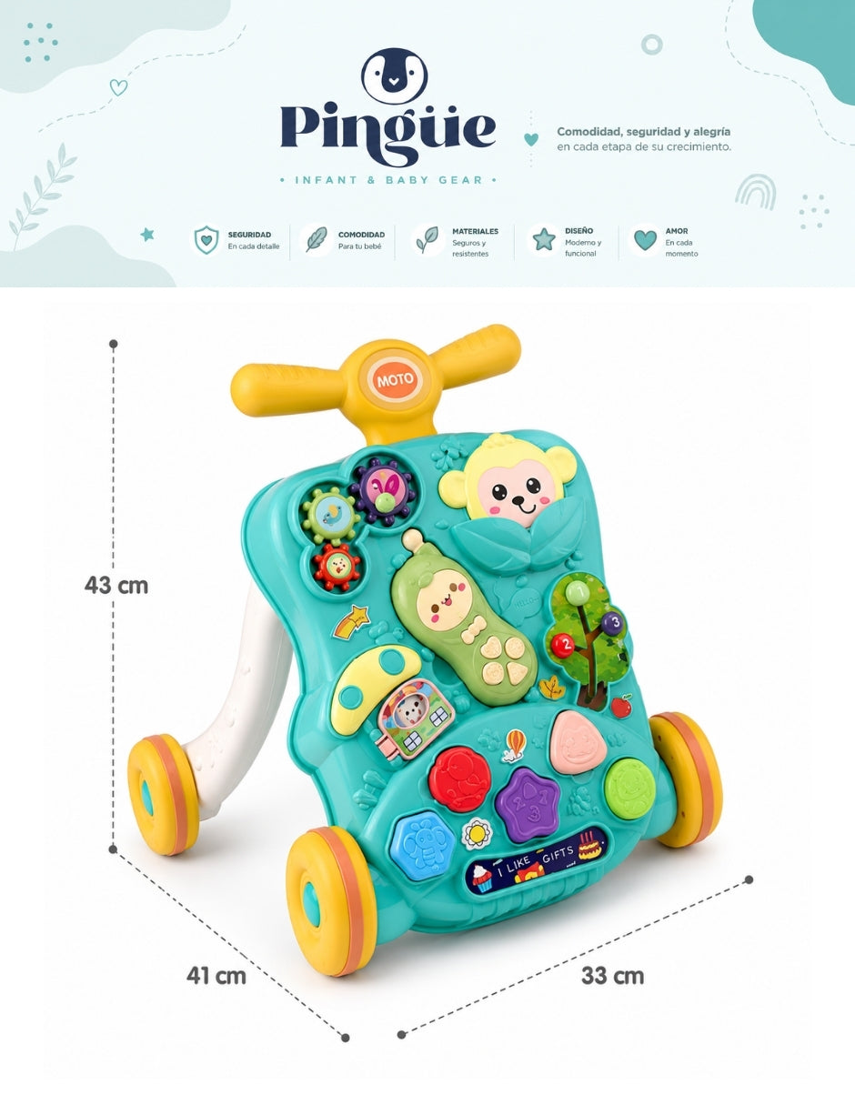PINGÜE® Bebés Andadera Musical Multifuncional con Luces y Sonidos