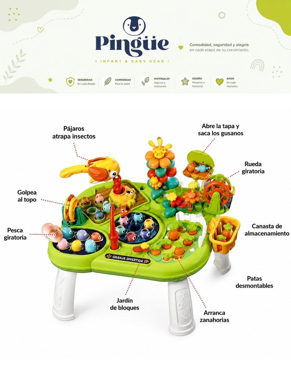 PINGÜE® Bebés Mesa de Actividades Montessori con Aprendizaje STEM