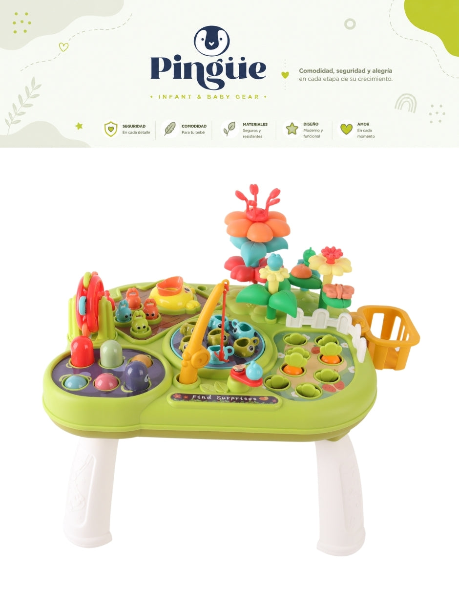 PINGÜE® Bebés Mesa de Actividades Montessori con Aprendizaje STEM