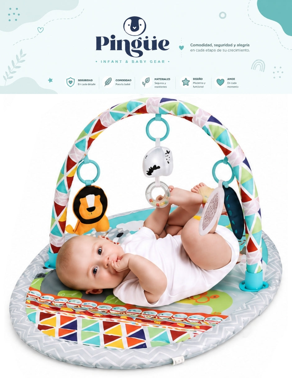 PINGÜE® Bebés | Tapete y gimnasio de juego para bebé con actividades y colchón acolchado | Centro de desarrollo y estimulación temprana.