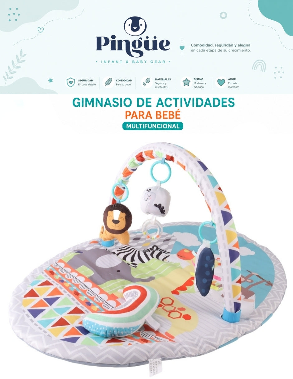 PINGÜE® Bebés | Tapete y gimnasio de juego para bebé con actividades y colchón acolchado | Centro de desarrollo y estimulación temprana.