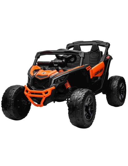 PINGÜE® Montable Eléctrico para Niños| Can-Am® RAZR Maverick Licencia Oficial | Control Remoto 2.4Ghz | Batería 12V 7AH | USB Música Radio Luz LED | 2 Motor 35W | ORANGE