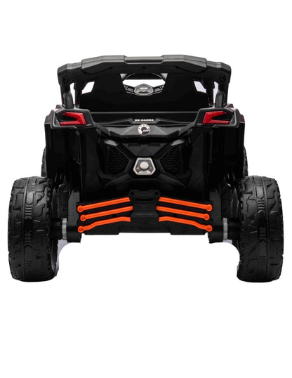 PINGÜE® Montable Eléctrico para Niños| Can-Am® RAZR Maverick Licencia Oficial | Control Remoto 2.4Ghz | Batería 12V 7AH | USB Música Radio Luz LED | 2 Motor 35W | ORANGE