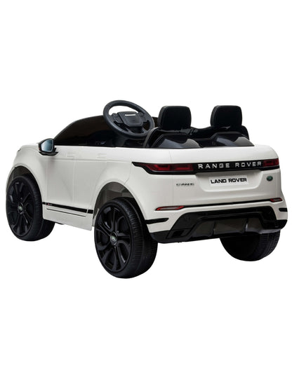 PINGÜE® Montable Eléctrico para Niños| Range Rover® Evoque Licencia Oficial |Control Remoto 2.4Ghz | Batería 12V 4.5AH | USB Música Radio Luz LED | 2 Motor 25W | WHITE